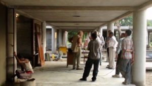 Photo du chantier de The Serenity Trust Library de l'architecte Bernard Kohn