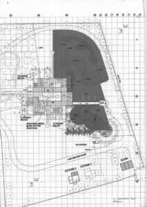 Sketch de The Serenity Trust Library & Botanical Garden à Ahmedabad de l'architecte Bernard Kohn