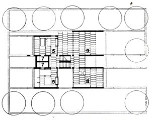 Plan r+1 de la Maison de Dave de l'architecte Bernard Kohn