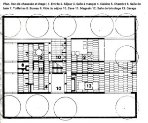 Plan rdc de la Maison de Dave de l'architecte Bernard Kohn