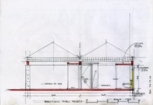 Sketch de The Serenity Trust Library & Botanical Garden à Ahmedabad de l'architecte Bernard Kohn