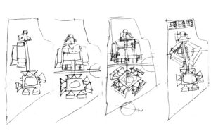 sketch l'école des jeunes filles aveugles de l'architecte Bernard Kohn